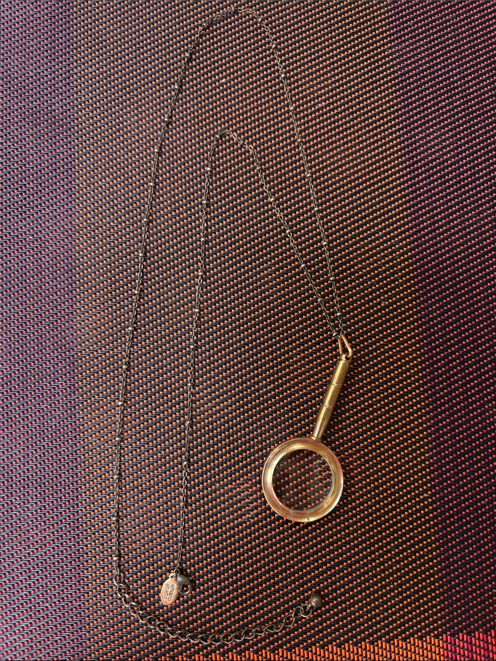 Brass Magnifying Glass Pendant Necklace